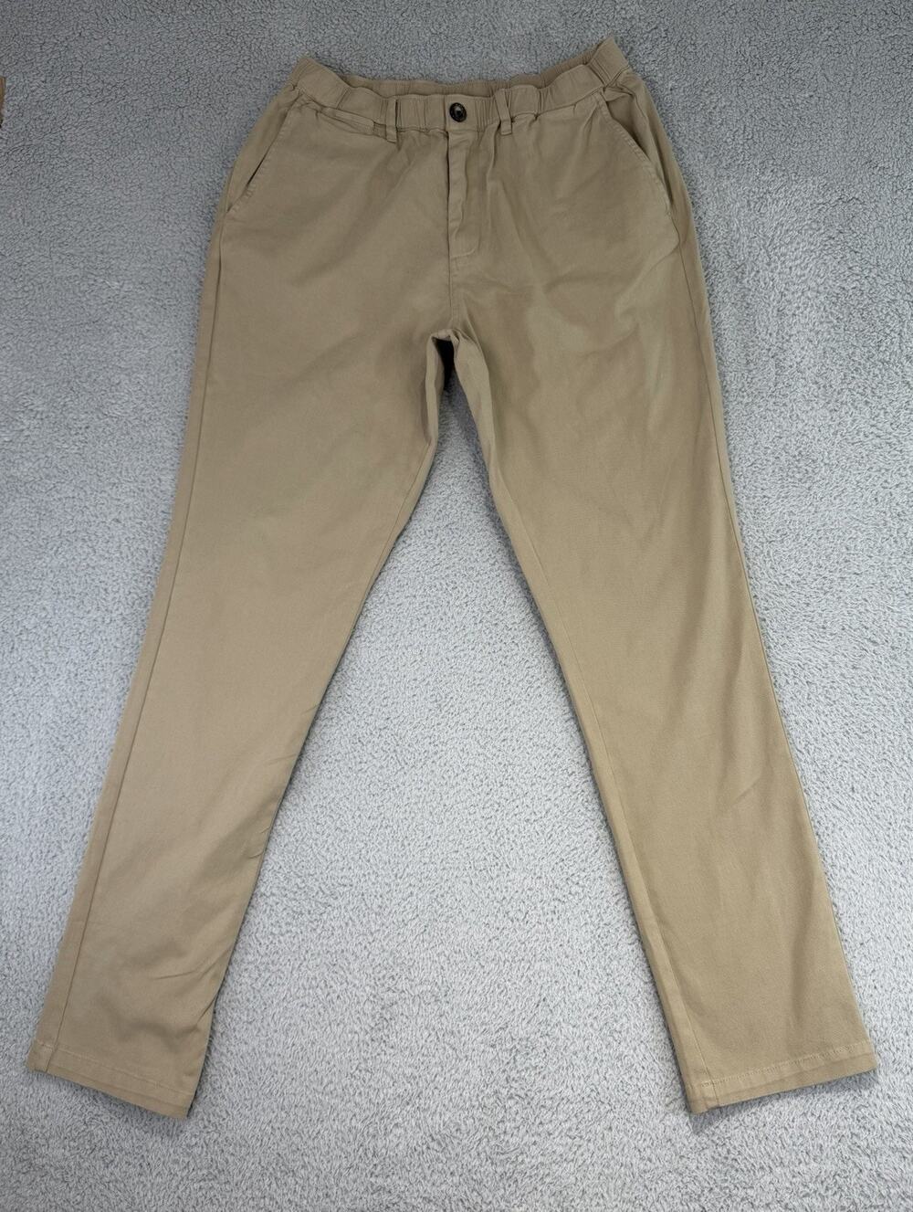Cove USA Chino Pants Mens 34x32.5 Khaki Brown Stretch Waist